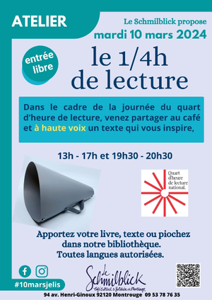 QUART D'HEURE DE LECTURE 19h30 à 20h30