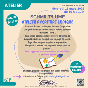 SCHMIL PLUME ATELIER D'ECRITURE LUDIQUE